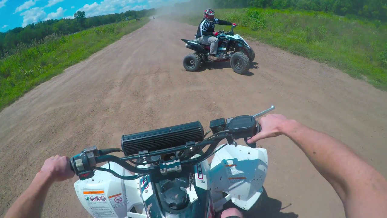 outlaw 525s vs EVERBODY!!! honda trx 700 raptor 700 RM 250 LTR 450 YFZ450