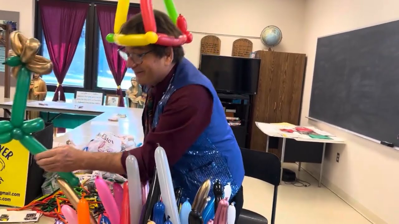 Balloon Twisting at a church event.  
