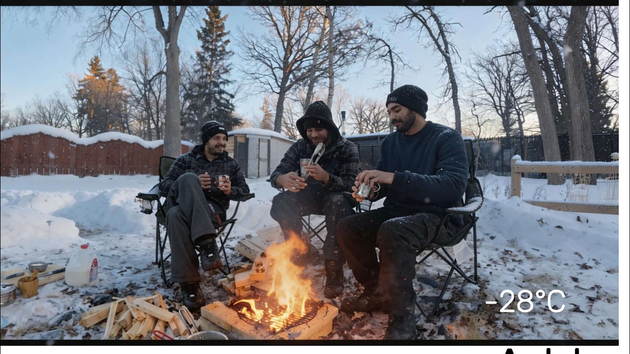 The Sound of Winter: Fire, Snow, Bonfire & Peace -28°C | 4K ASMR | The Untold Outdoors |