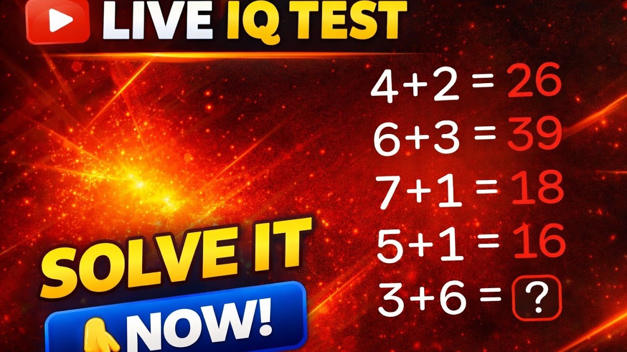 IQ Test LIVE 🔴-12 | Can You Crack This Number Puzzle? #iqtest