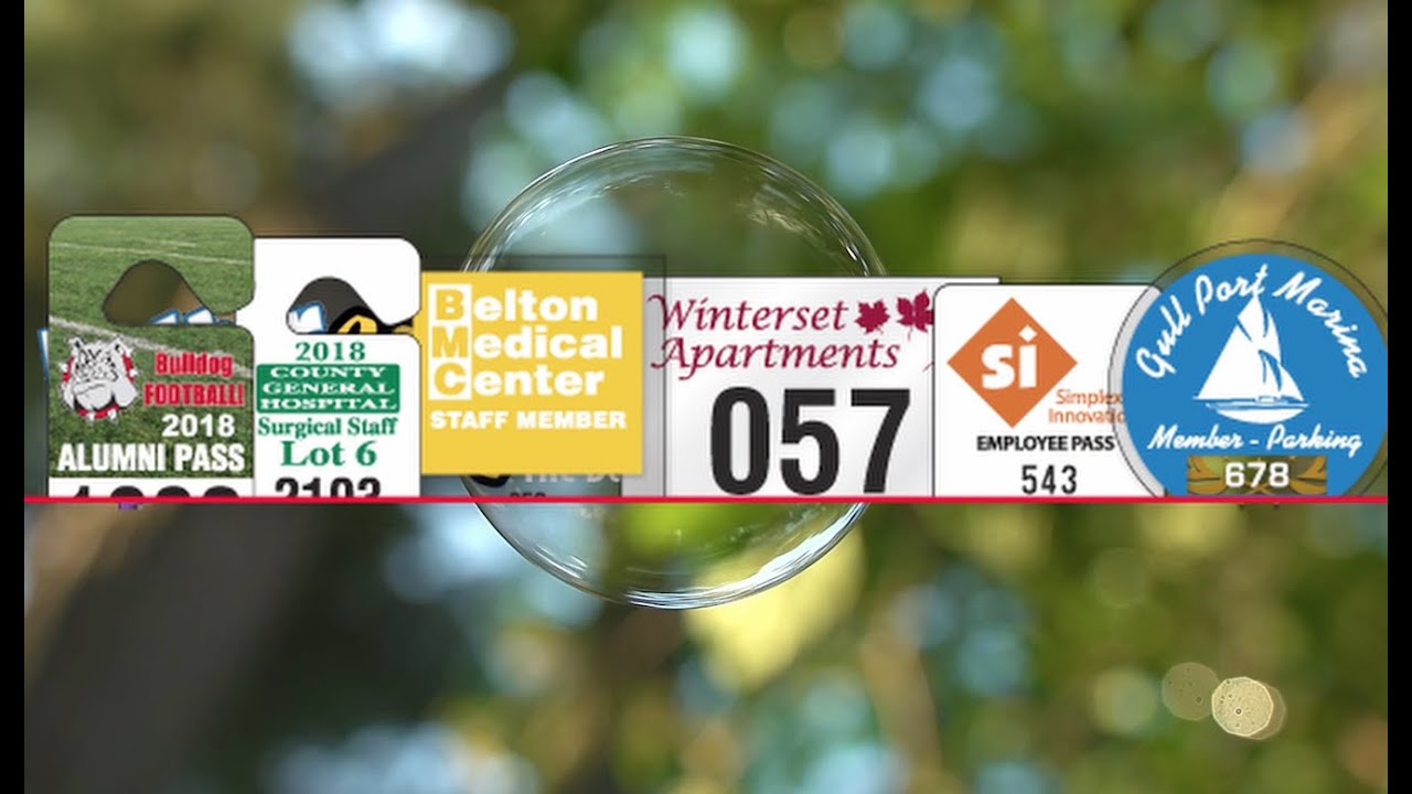 PARKING decals and hang tags