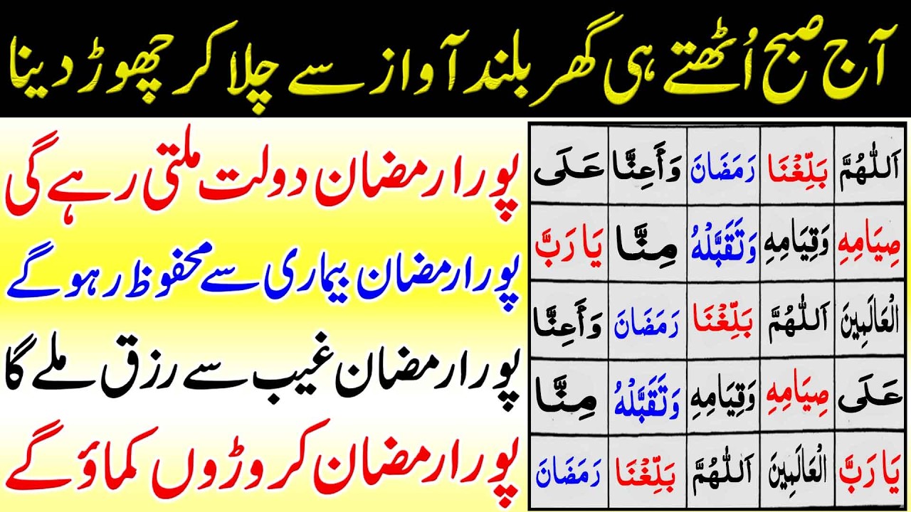 Shaban Akhri Subha Ki Dua | Pura Ramzan Dolat Mily Gi | BIMARI Se Shifa Mily Gi | Rizq Ka Wazifa