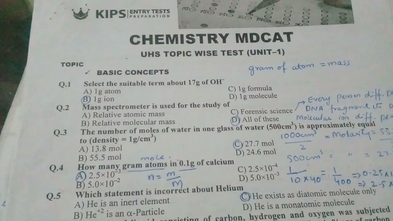 KIPS MDCAT | Chemistry | Topic Basic Concepts | Part 1