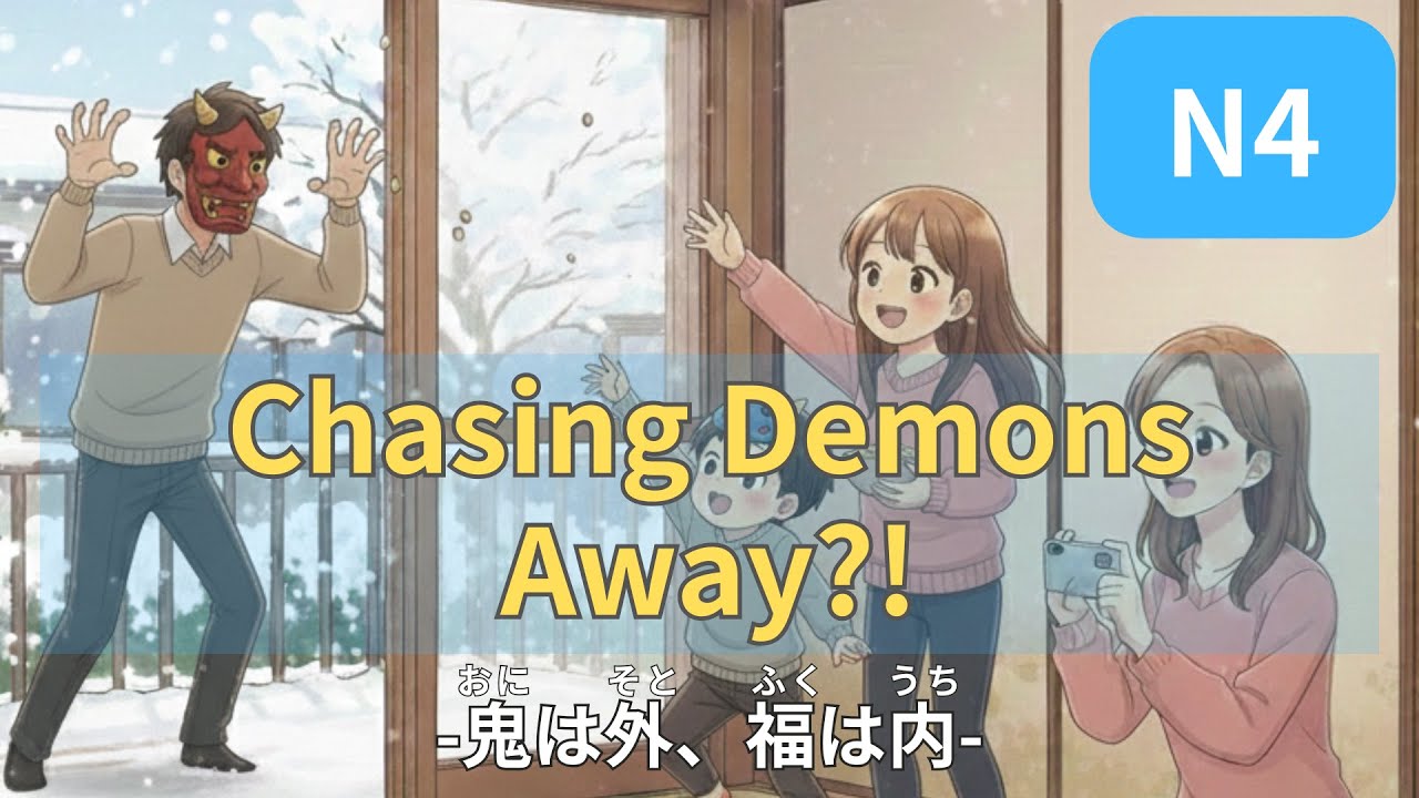 🇯🇵🎧【JLPT N4】What Does “Oni wa soto fuku wa uchi” Mean?👹 | Easy Japanese Conversation