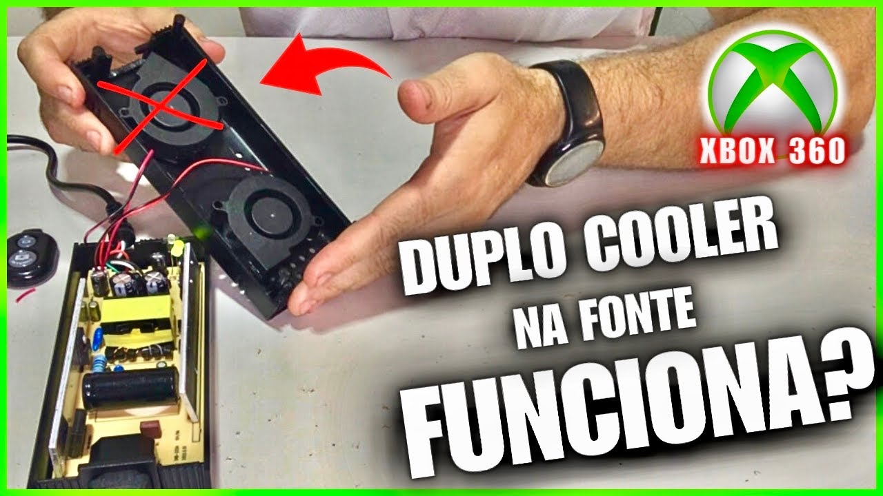 Como Adaptar Duplo Cooler na Fonte do X BOX 360 Pra Nunca Mais Esquentar - Passo a Passo