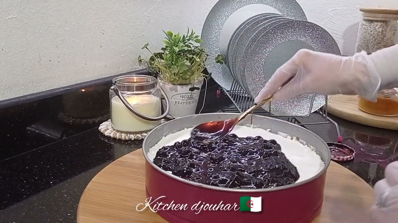 تسيزكيك بدوق الليمون 🍋 توت بري مع# مطبخ جوهر 🇩🇿 👩‍🍳