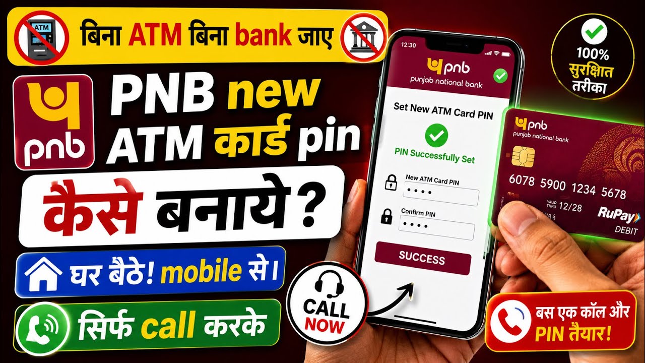 Pnb Atm pin Generate mobile se | pnb atm pin generate online | ATM ka pin kaise banaye#pnb #pnbone