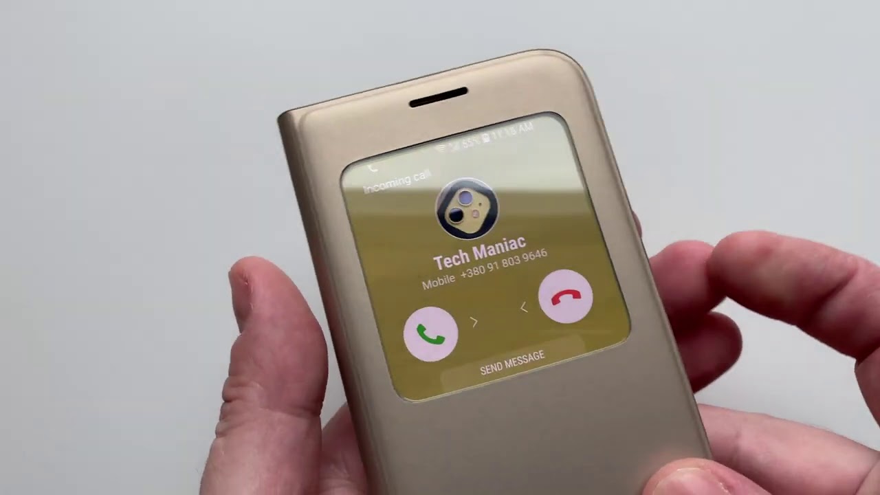 Samsung Galaxy S7 Incoming Call in S-View Flip Cover Case