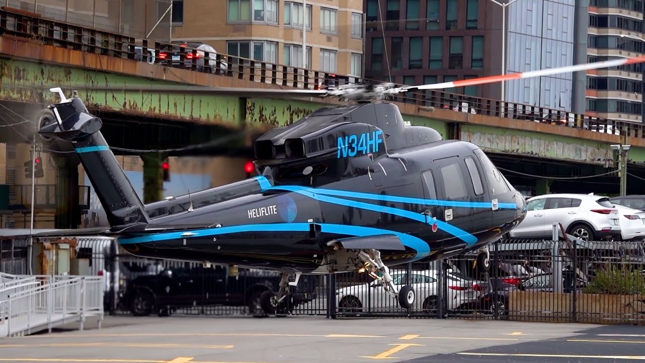 Sikorsky S-76 Helicopter: Landing & Takeoff in New York