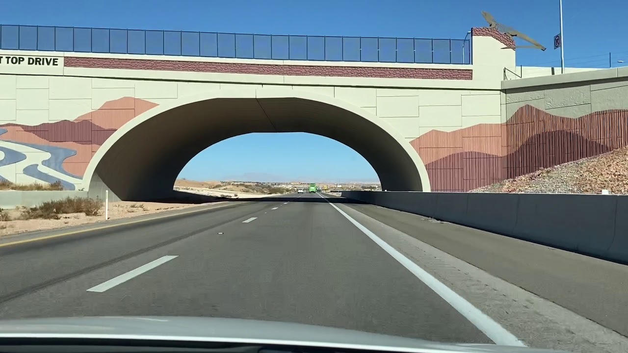 Driving from Las Vegas, Nevada through Mesquite, Nevada to St. George, Utah on Interstate 15