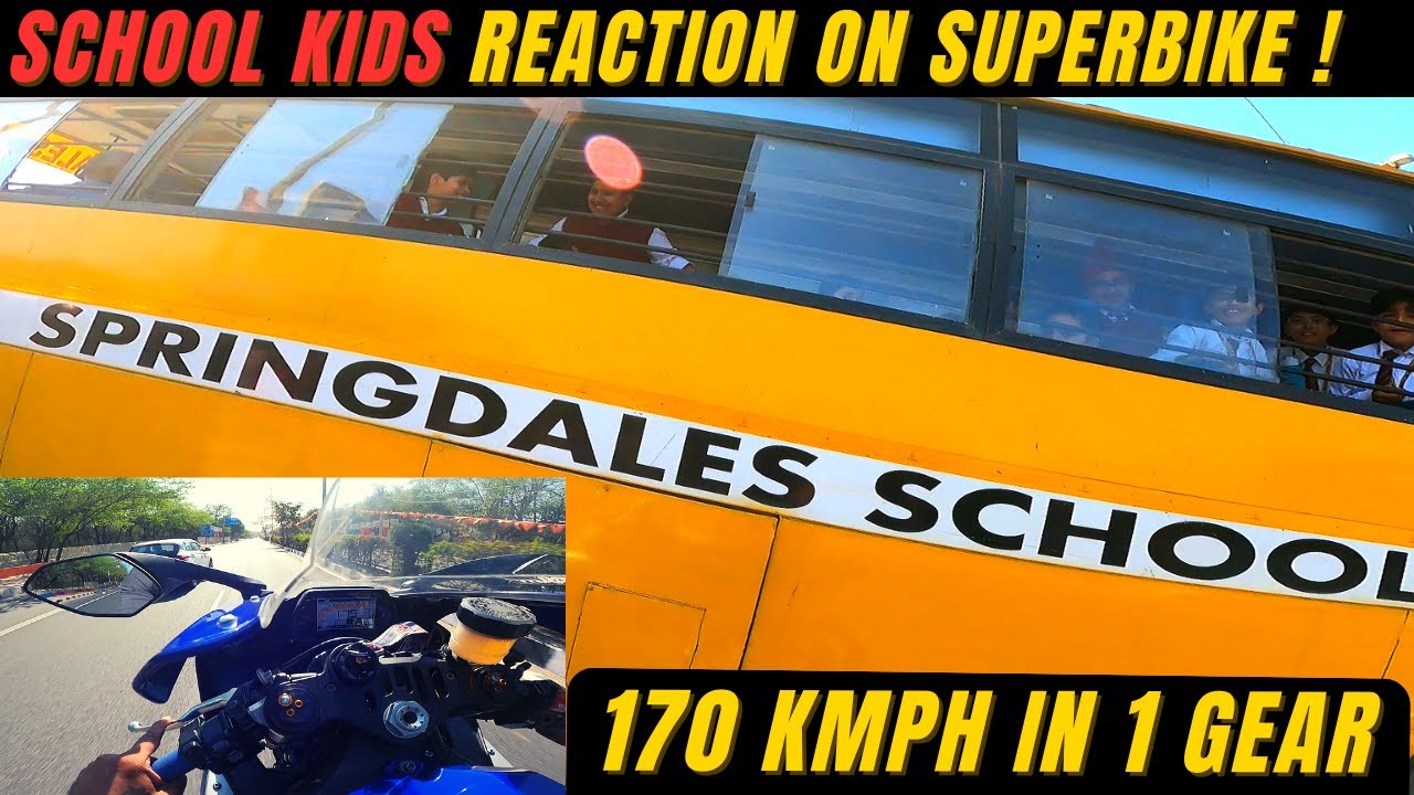 school kids epic reaction on yamaha R1 😛 loudest R1