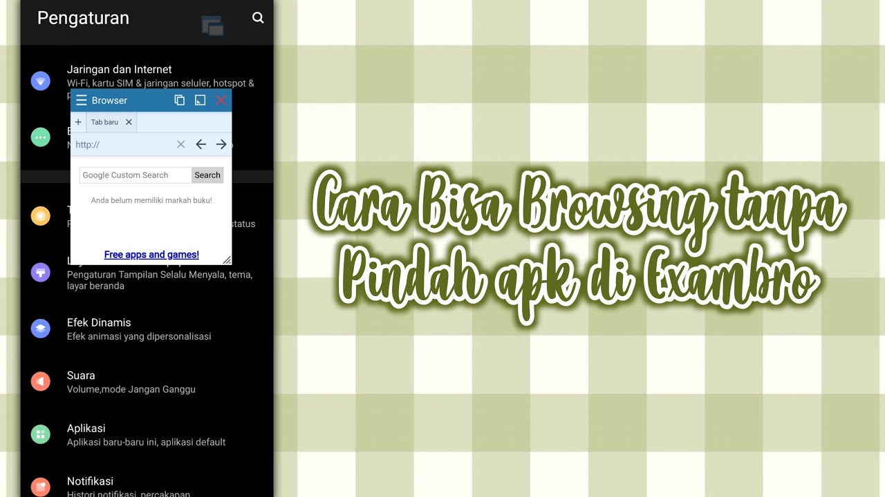 CARA BISA BROWSING TANPA PINDAH APK DI EXAMBRO