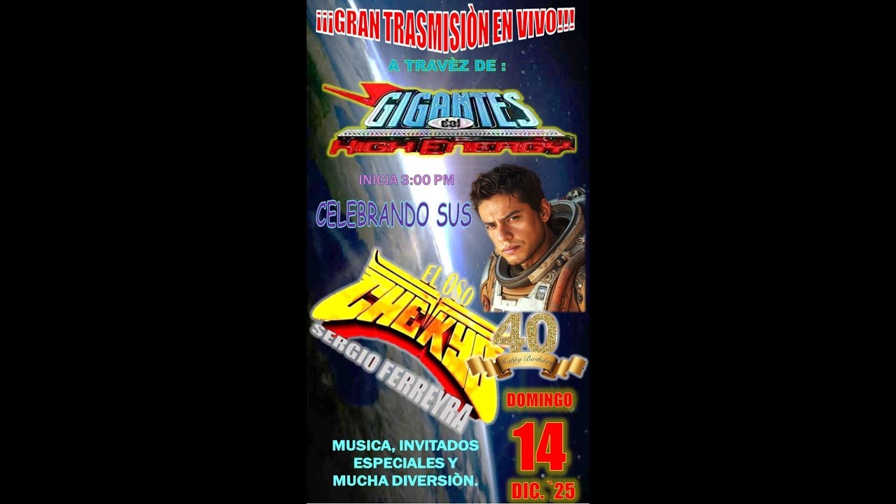 GIGANTES DEL HIGH ENERGY FESTEJANDO EL 40 ANIVERSARIO DEL OSO CHEKYS