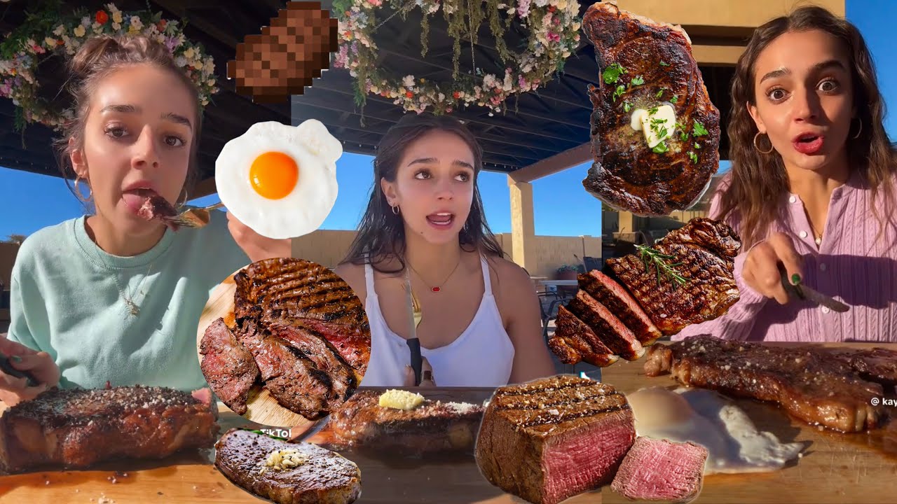 TIKTOK STEAK GIRL 🥩 Вирусная подборка Meatlover FoodTok Meat Mukbang 🍖