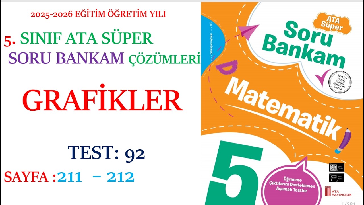 5.SINIF ATA YAYINCILIK, ATA SORU BANKAM, GRAFİKLER, SAYFA:211 - 212