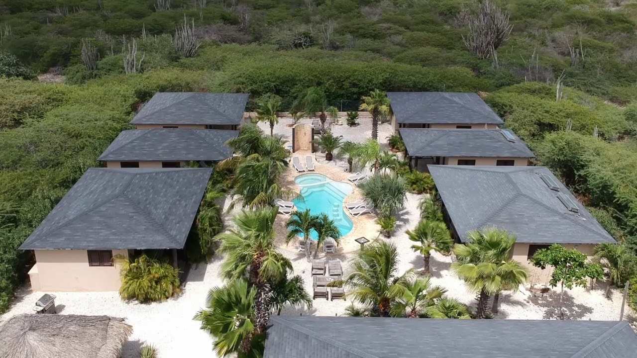 Drone over Bridanda Apartments Bonaire