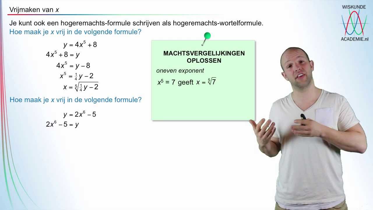Variabele vrijmaken bij machtsformules - WiskundeAcademie