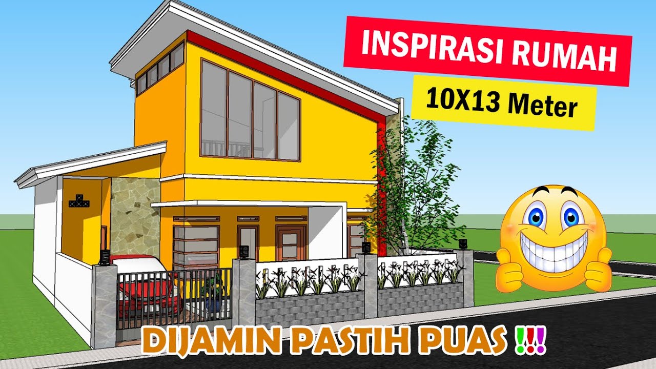 DESAIN RUMAH MINIMALIS 10X13 METER - 3 KAMAR TIDUR