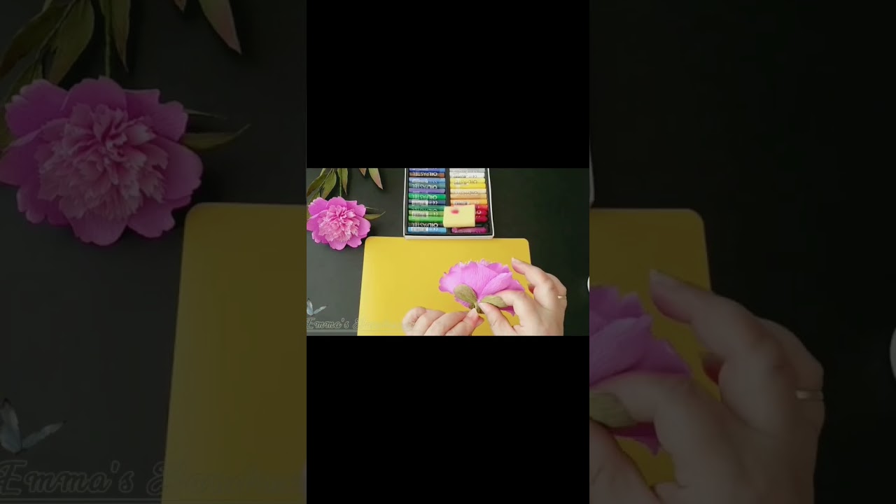 How to Make Paper Peonies #paperflowertutorial #crepepapercraft #papercraft #diy