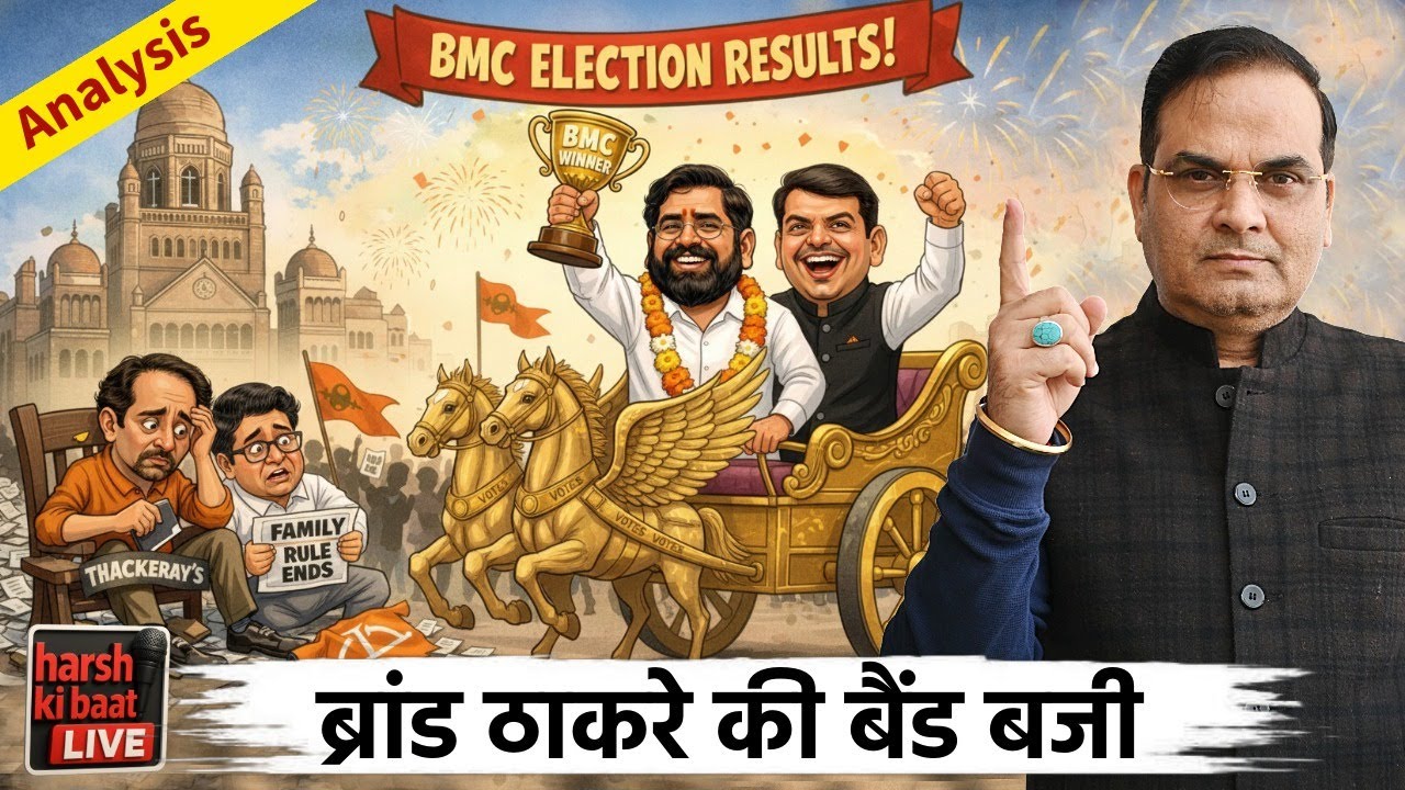 BMC Result Analysis : BJP के सिर से बड़ा बोझ उतर गया, ब्रांड ठाकरे की बैंड बजी | harsh ki baat LIVE