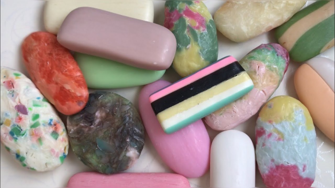 ASMR SOAP # 41 /Remnants of dry soap / Обмылочки, залипушки