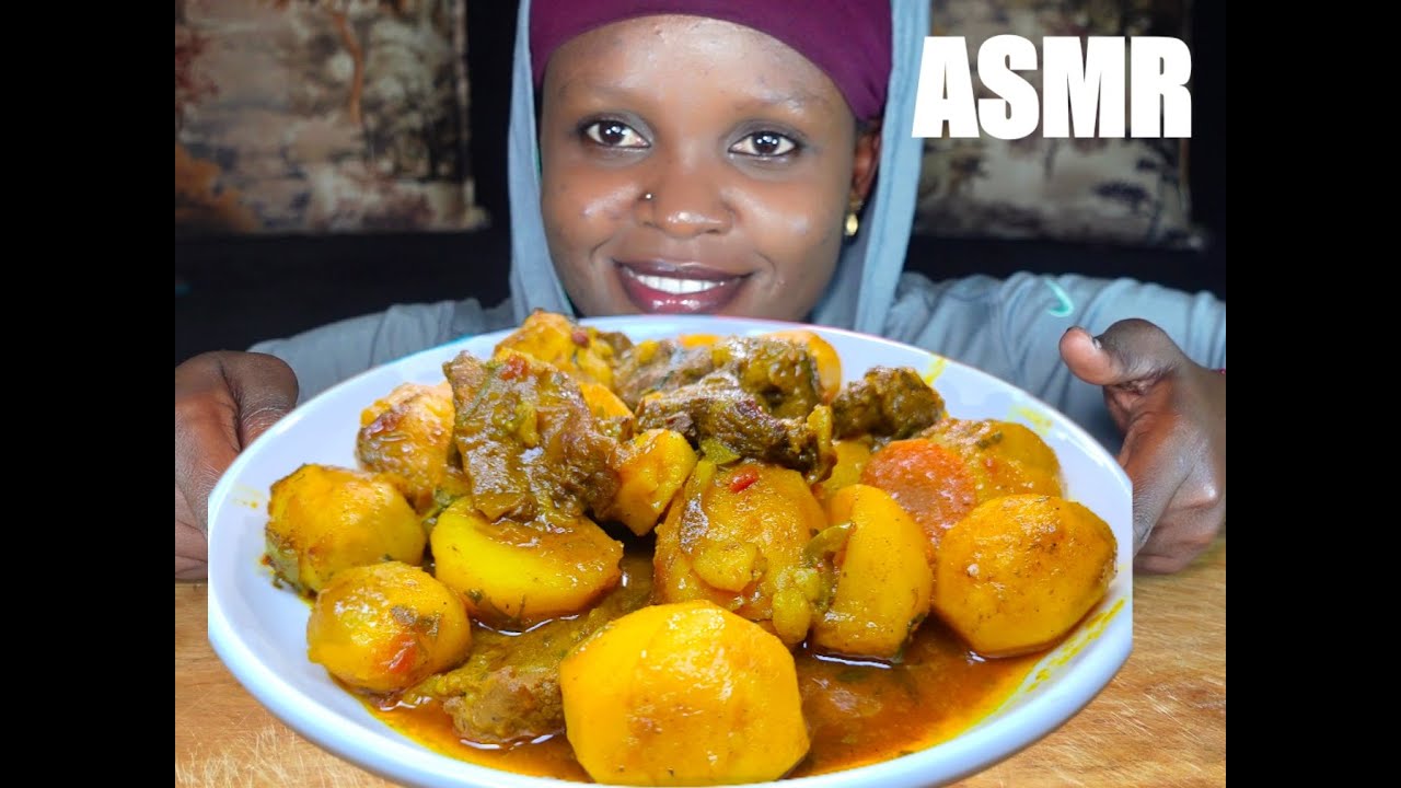 FRIED POTATO WITH BEEF  ASMR MUKBANG EATING SOUNDS #african #africanmukbang #asmr #mukbang #viral