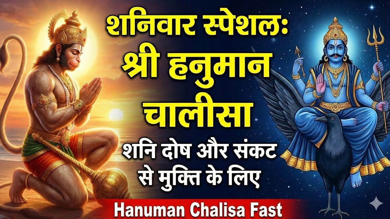 शनिवार स्पेशल: श्री हनुमान चालीसा | शनि दोष और संकट से मुक्ति के लिए | Hanuman Chalisa Fast