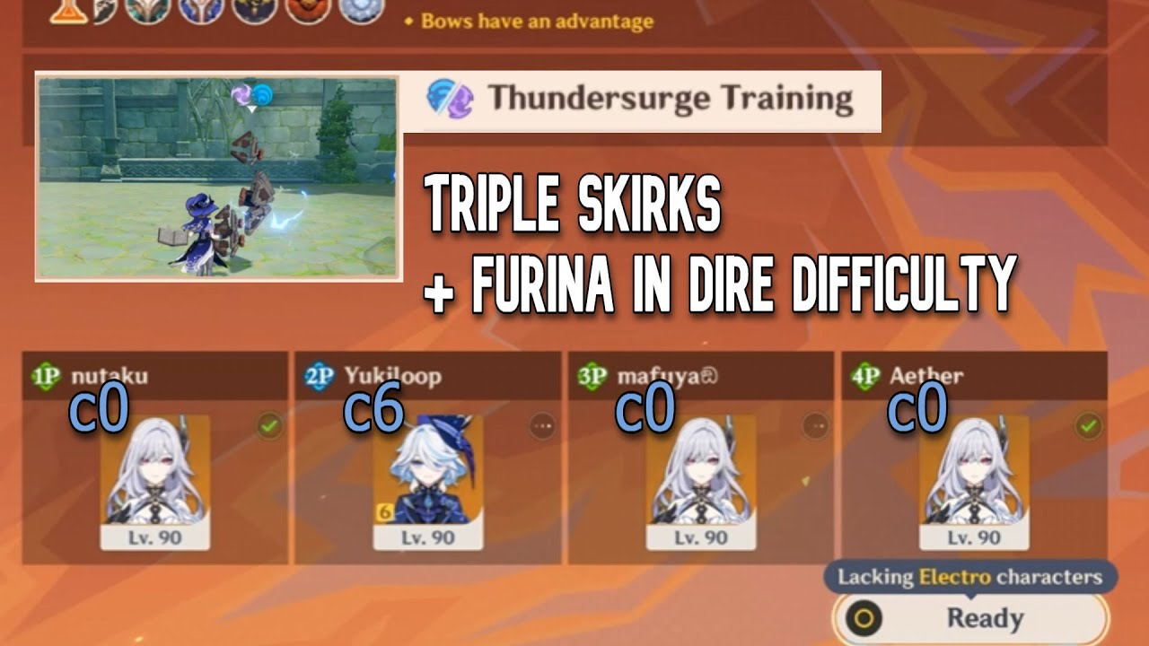 Triple Skirk In New Co-op Event (Dire Difficulty) | Genshin Impact Reminiscent Regimen: Frenzy