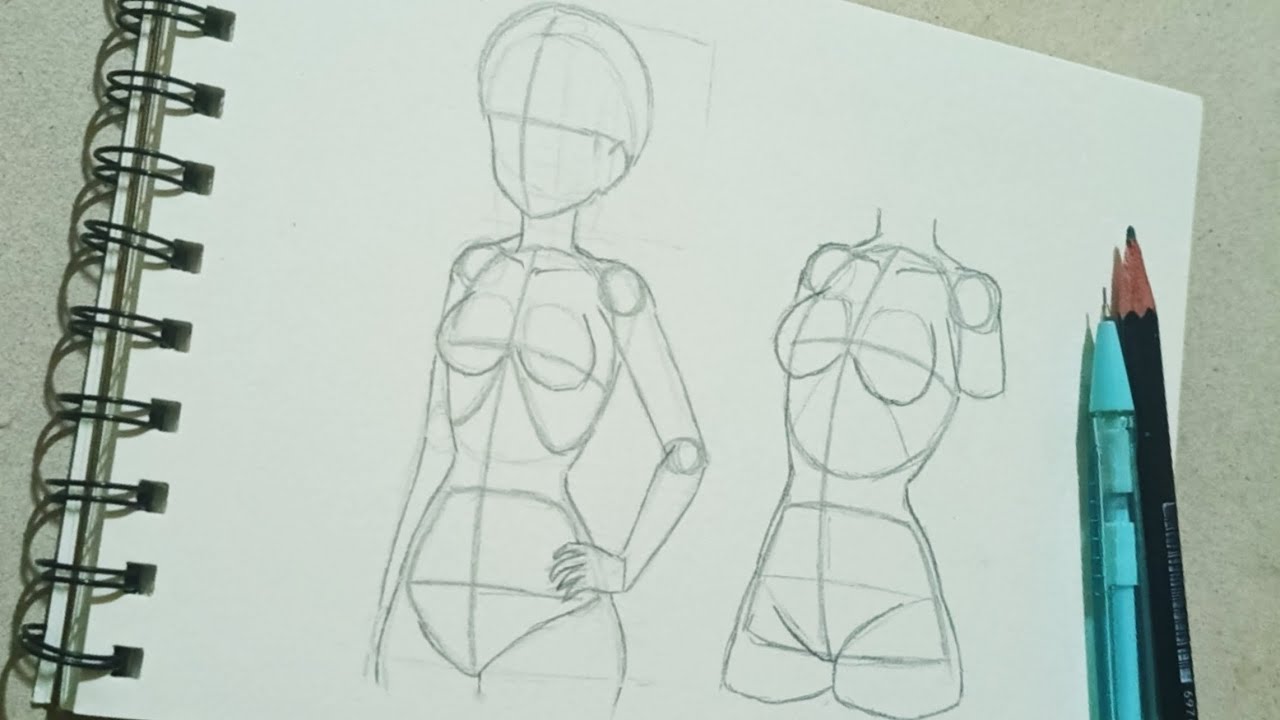 Drawing Practice:   Simple 3/4 View Pose