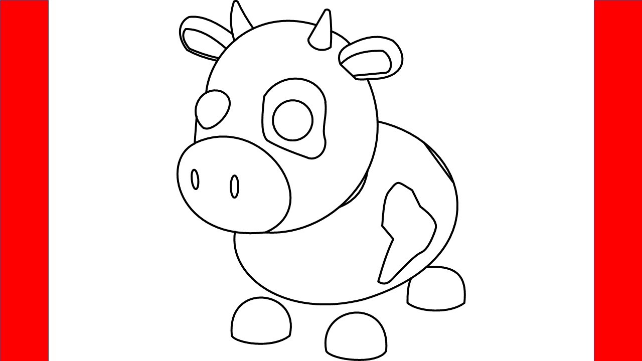 How To Draw A Cow From Roblox Adopt Me - Step By Step Drawing