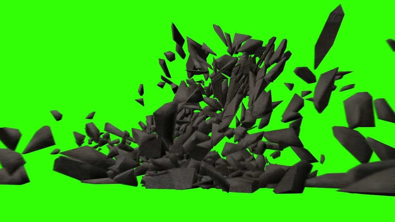 Free HD Greenscreen Rock Explosion Stock Footage