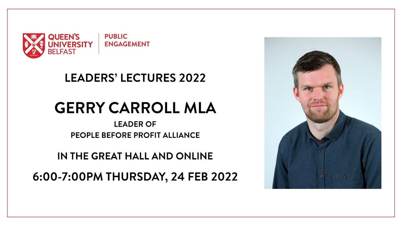 Leaders’ Lecture Series, Gerry Carroll, People Before Profit Alliance