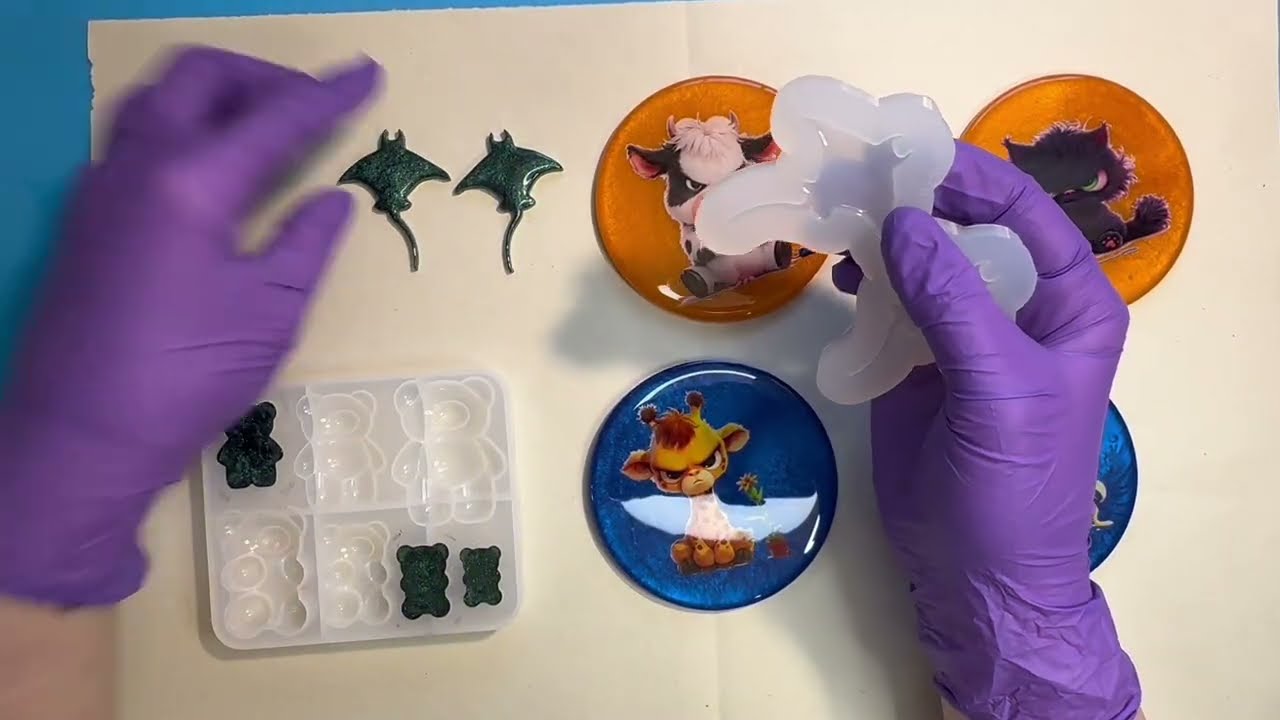 #1 - Super cute grumpy animal resin coasters