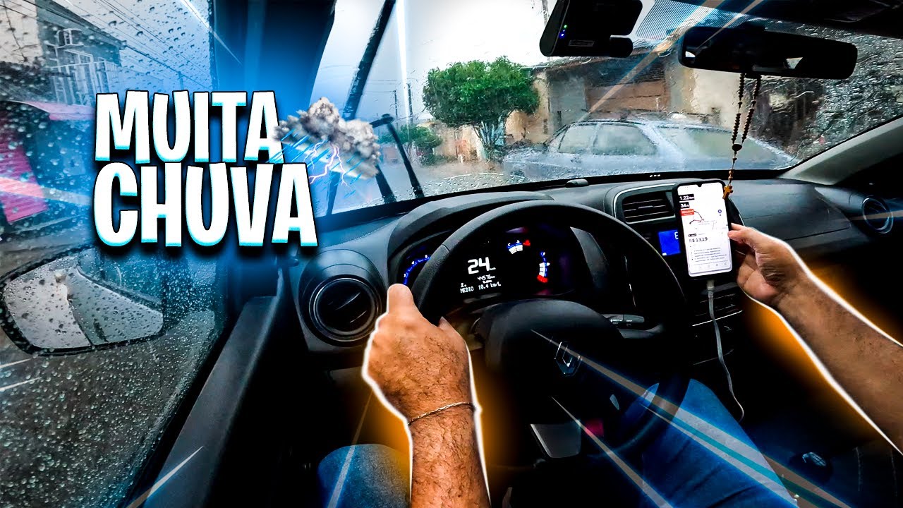 DIA DE CHUVA NOS APLICATIVOS VALE A PENA | trabalhando com renault kwid no apps ✅