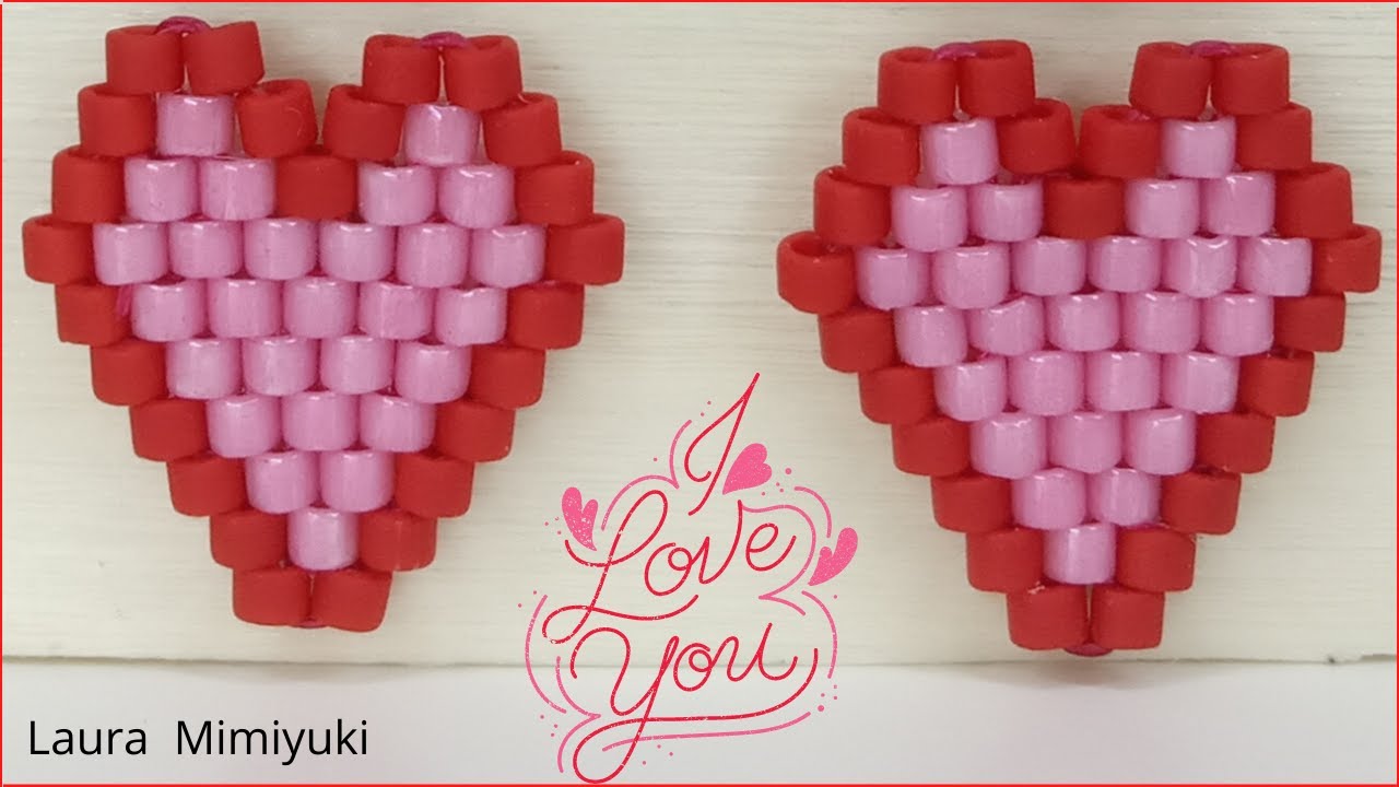 ❤️СЕРЬГИ MIYUKI HEART / BIRCH STETCH ПОШАГ ЗА ШАГОМ