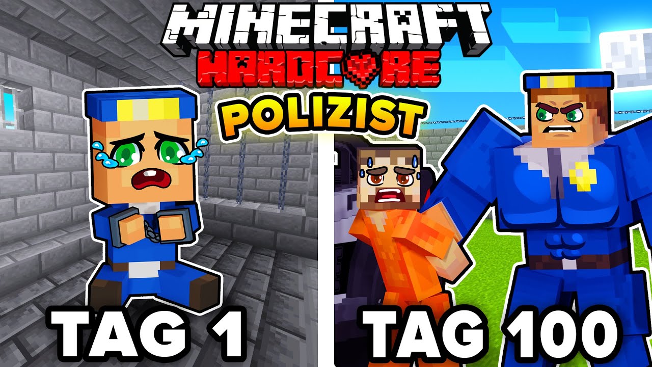 Ich überlebe 100 TAGE als POLIZIST in Minecraft Hardcore!