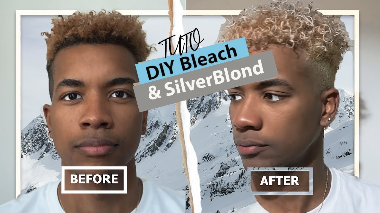 DIY Hair Bleaching - How To Dye Dark to Ashy Blond Hair 👱🏿‍♂️