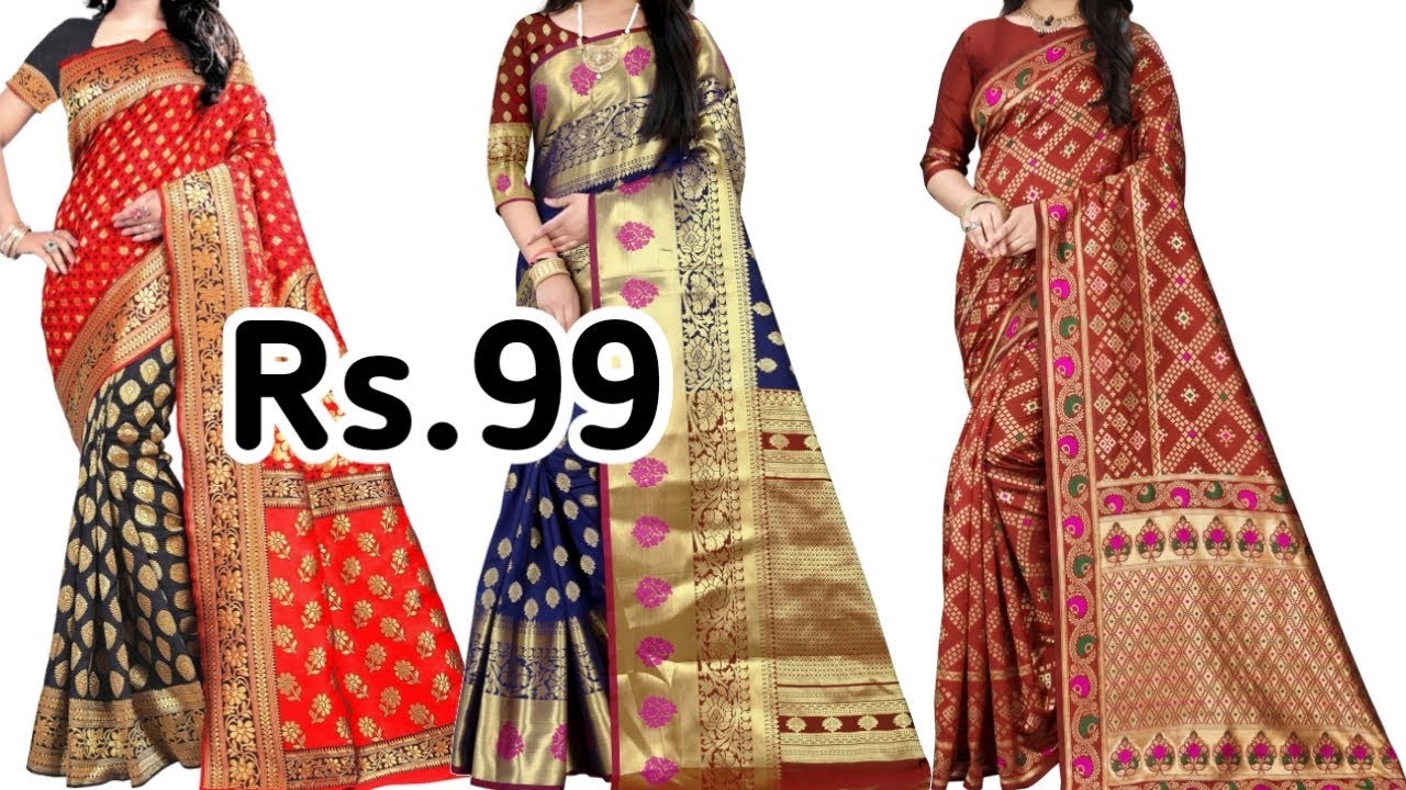 Amazon Designer Silk Saree Rs.99 / Party Wear Saree In Cheap Price