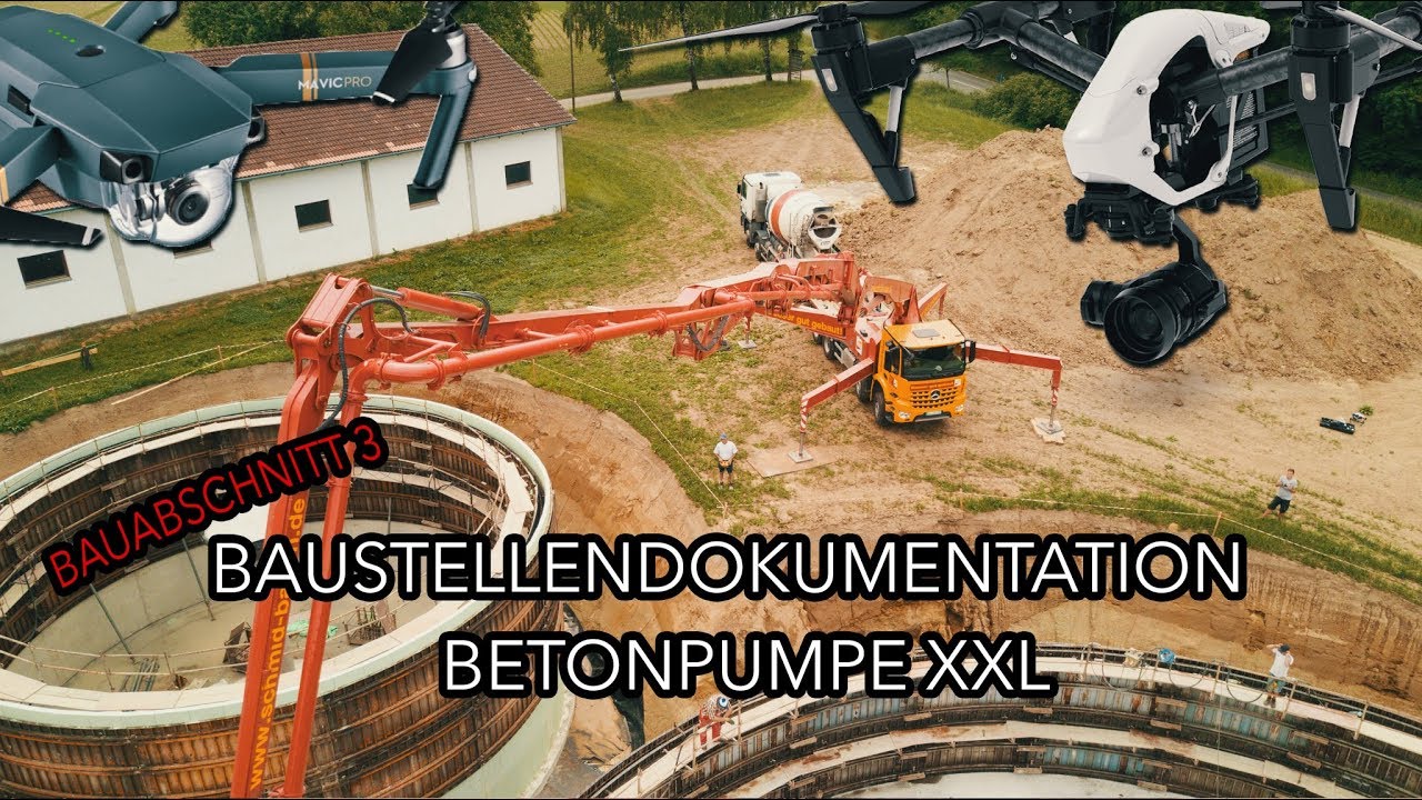 Bau einer Biogasanlage: Betonpumpe XXL HD