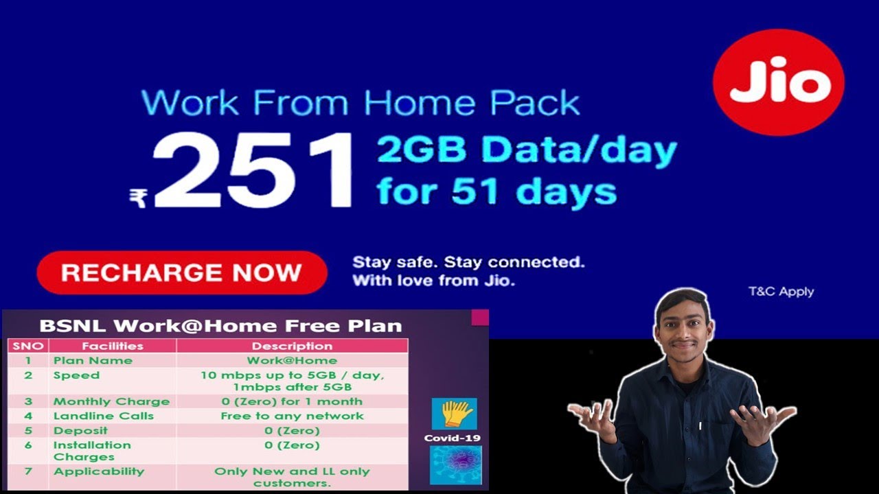 Jio new data plan Launch | work from home data plane | jio |Bsnl data plane |