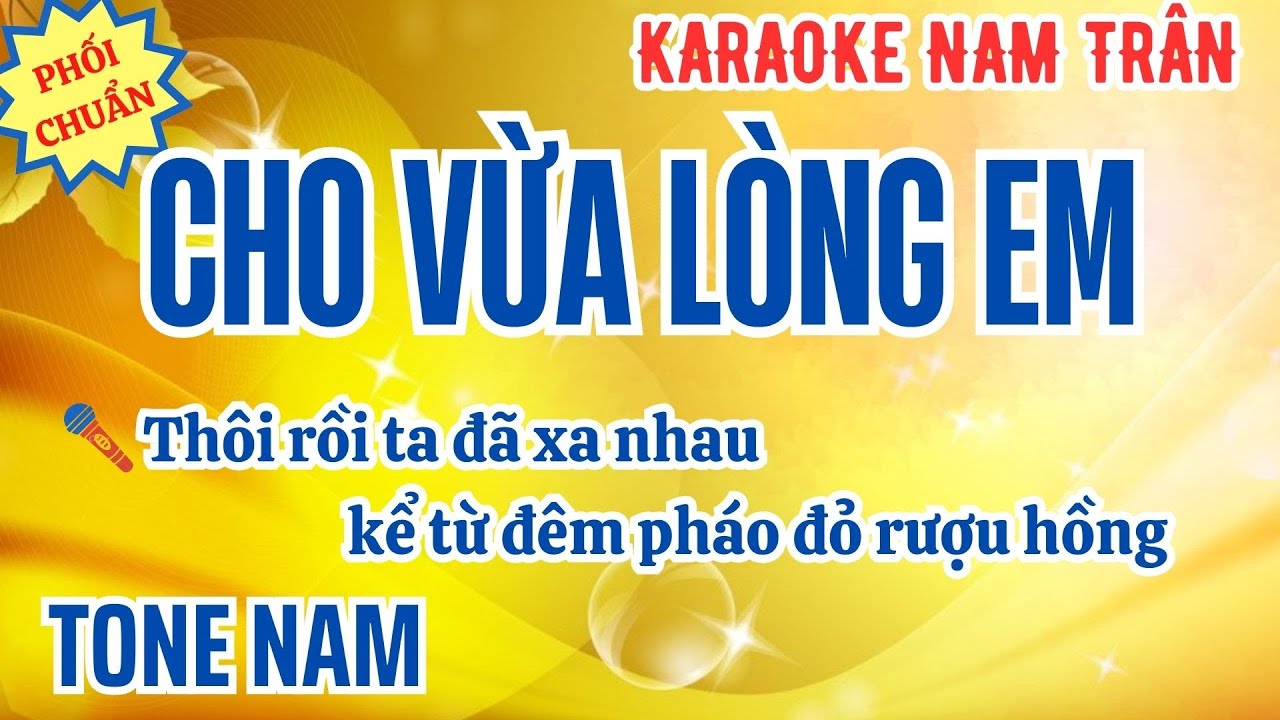 Karaoke Cho Vừa Lòng Em Tone Nam | Nam Trân