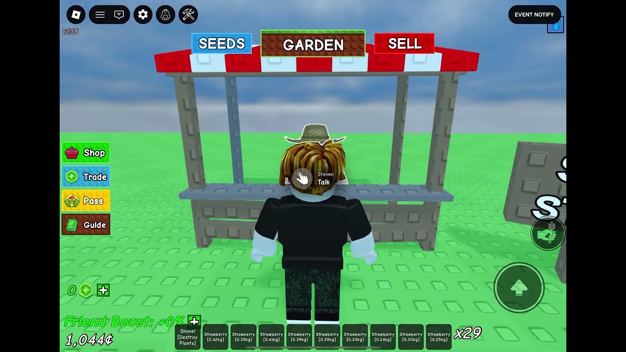 Restarting on grow a Garden
