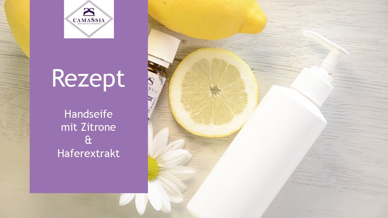 DIY Handseife selber machen, mit Zitrone und Haferextrakt, einfaches Rezept f&uuml;r hochwertige Seife