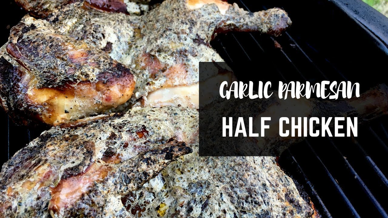 Garlic Parmesan Smoked Chicken Halves