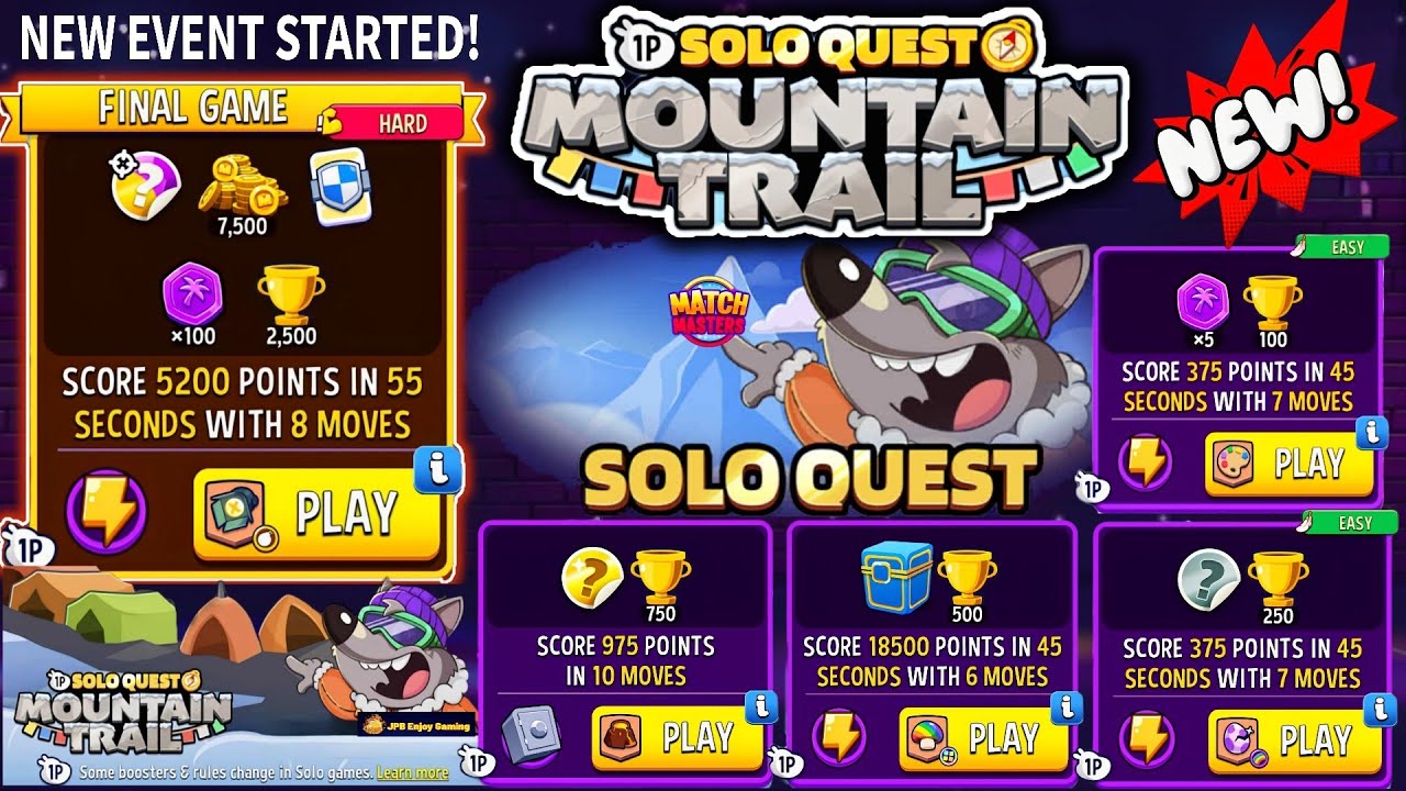 NEW! SOLO QUEST~MOUNTAIN TRAIL/5 Colors/Match & Hatch/ Mighty Mushrooms/The Floor Is Lava/ Lights Up
