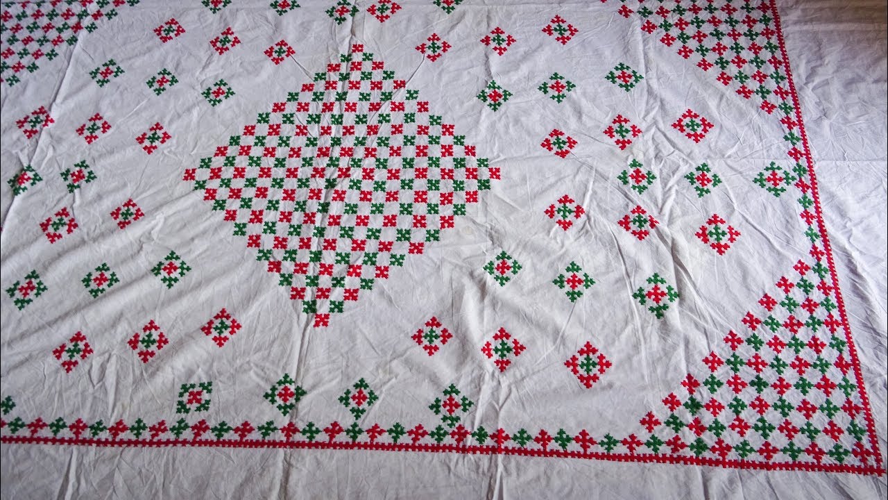 Sindhi Stitch Bed Sheet Flower Design | Embroidery Arts | Kamana Dubey