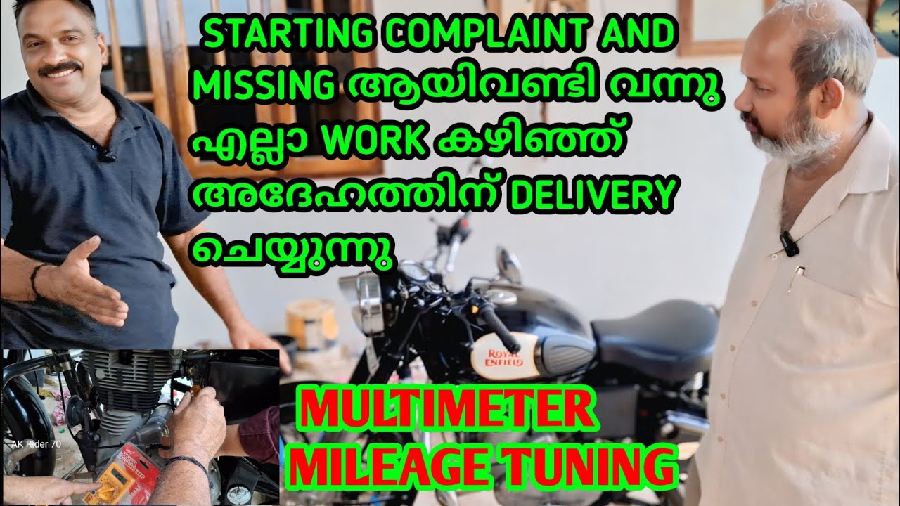 Bullet STARTING Problem// Royal Enfield Missing Problem Solve Mileage Tuning//AK Rider 70 Malayalam