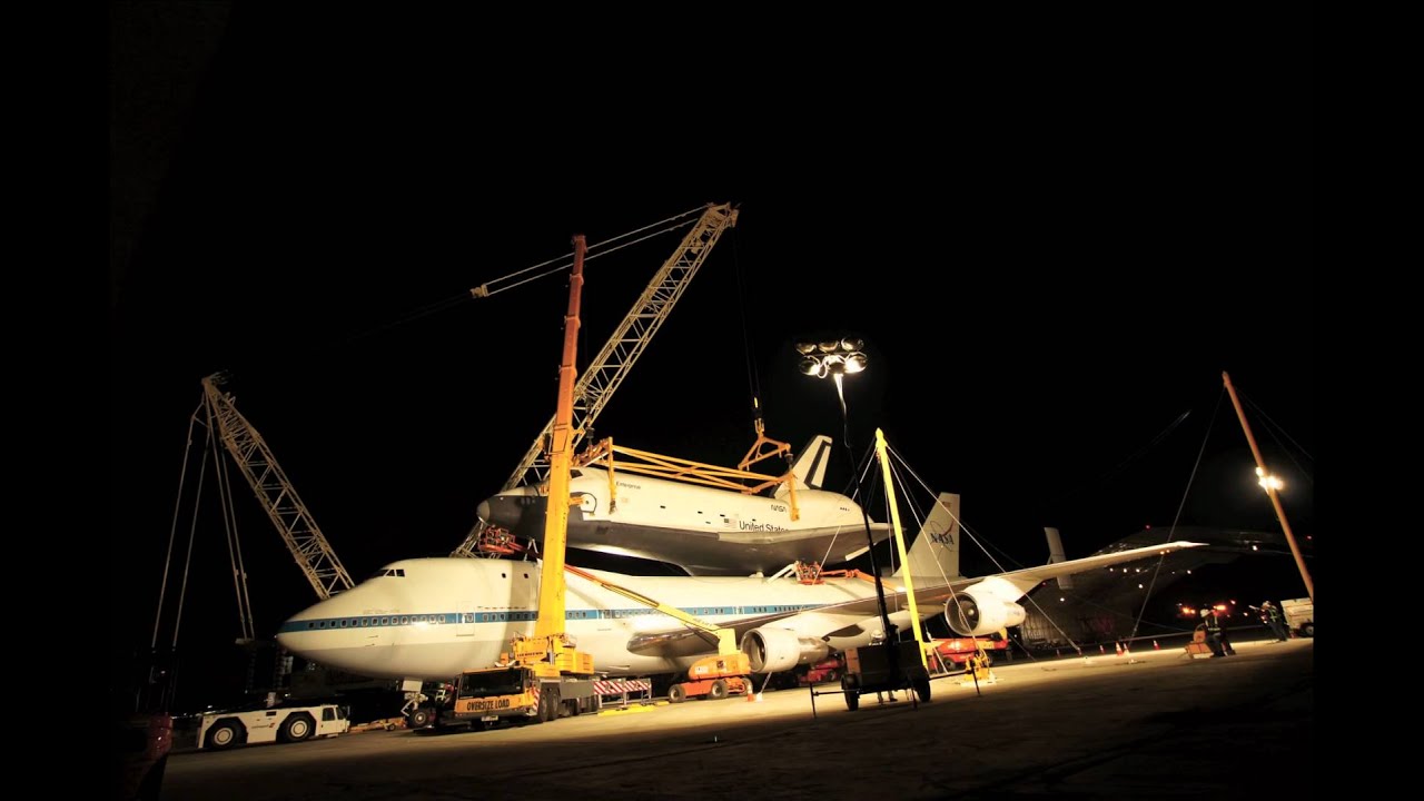 Space Shuttle Enterprise Removed from 747 Carrier Aircraft