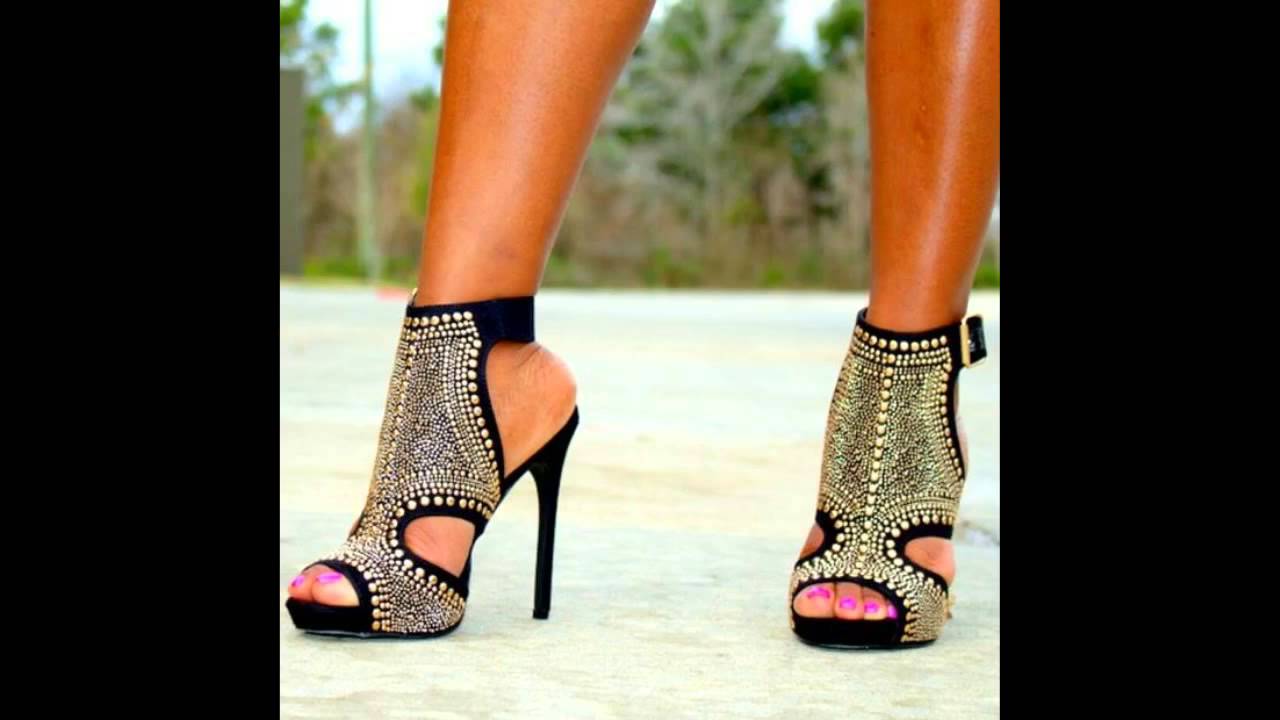 All-Over Gold Studded Stiletto Booties