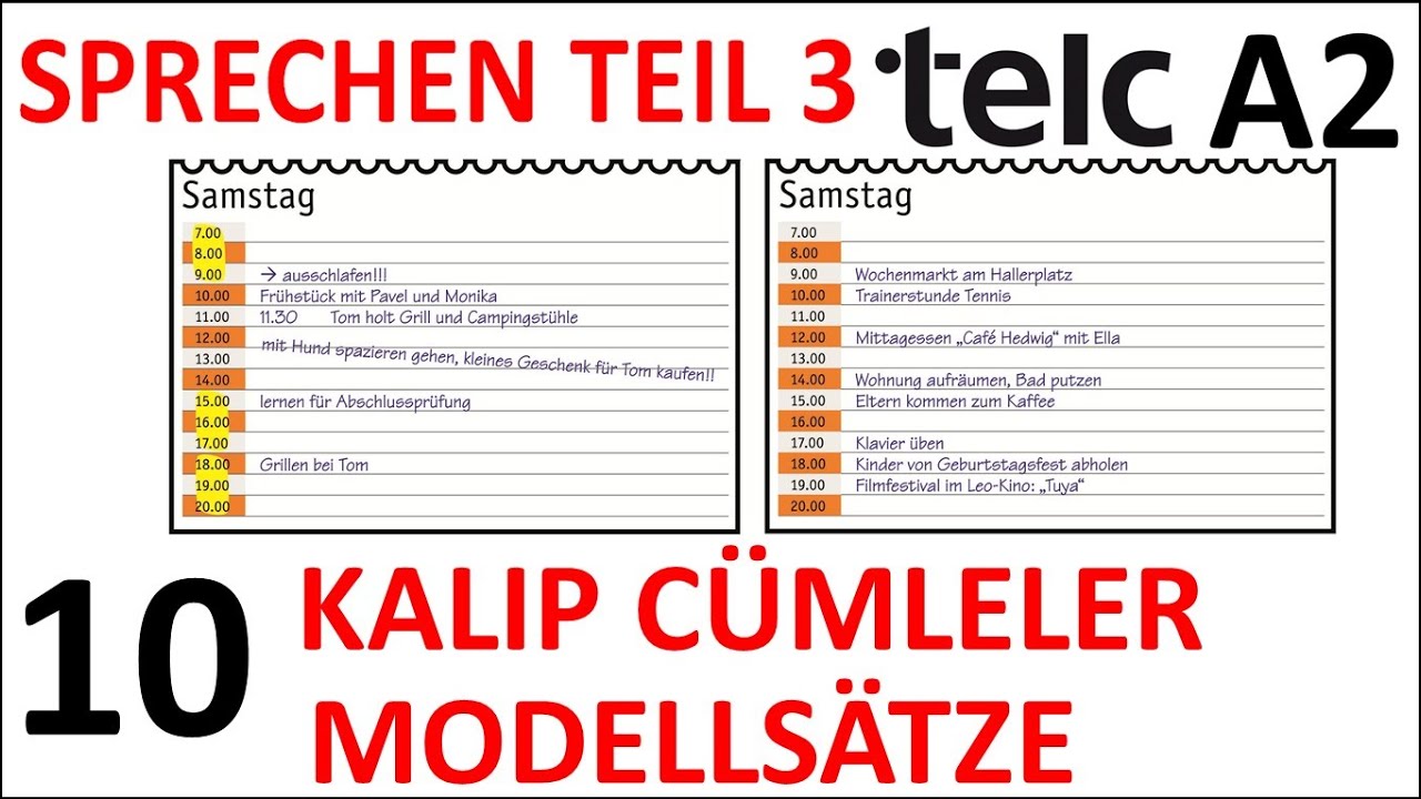 TELC A2 Almanca Sınavı Konuşma 3.Bölüm Sprechen Teil 3 etwas aushandeln-etwas zusammen planen 10